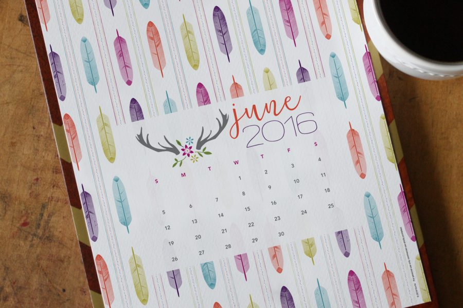 Downloadable June 2016 Calendar